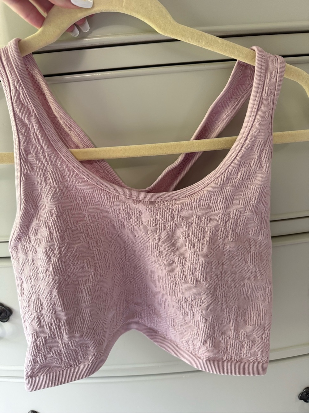 Pink Textured Racerback Crop Tank - Unbranded & Shorts SET